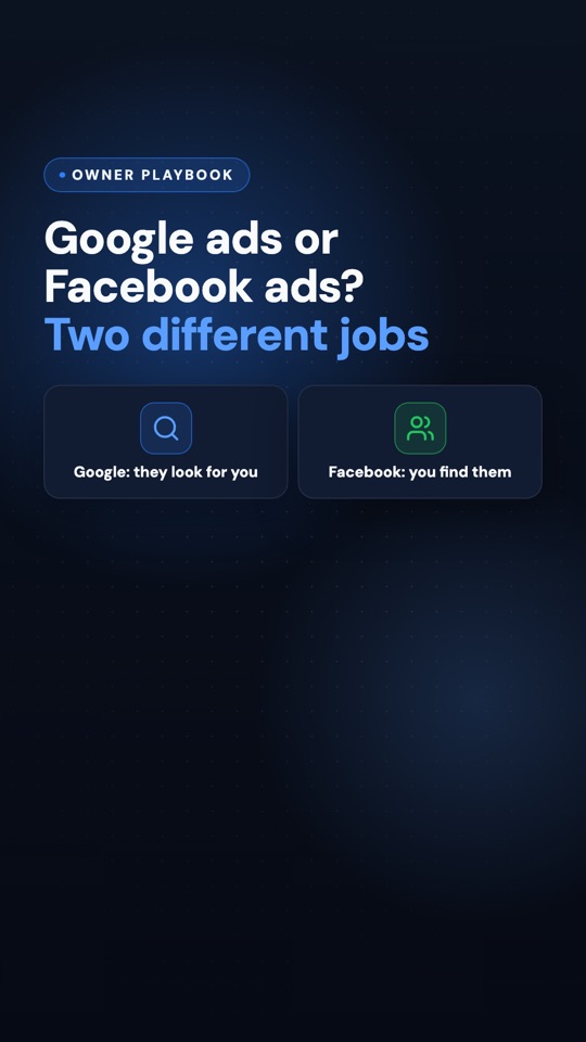 Google Ads vs Facebook Ads for laundromats: which does what?